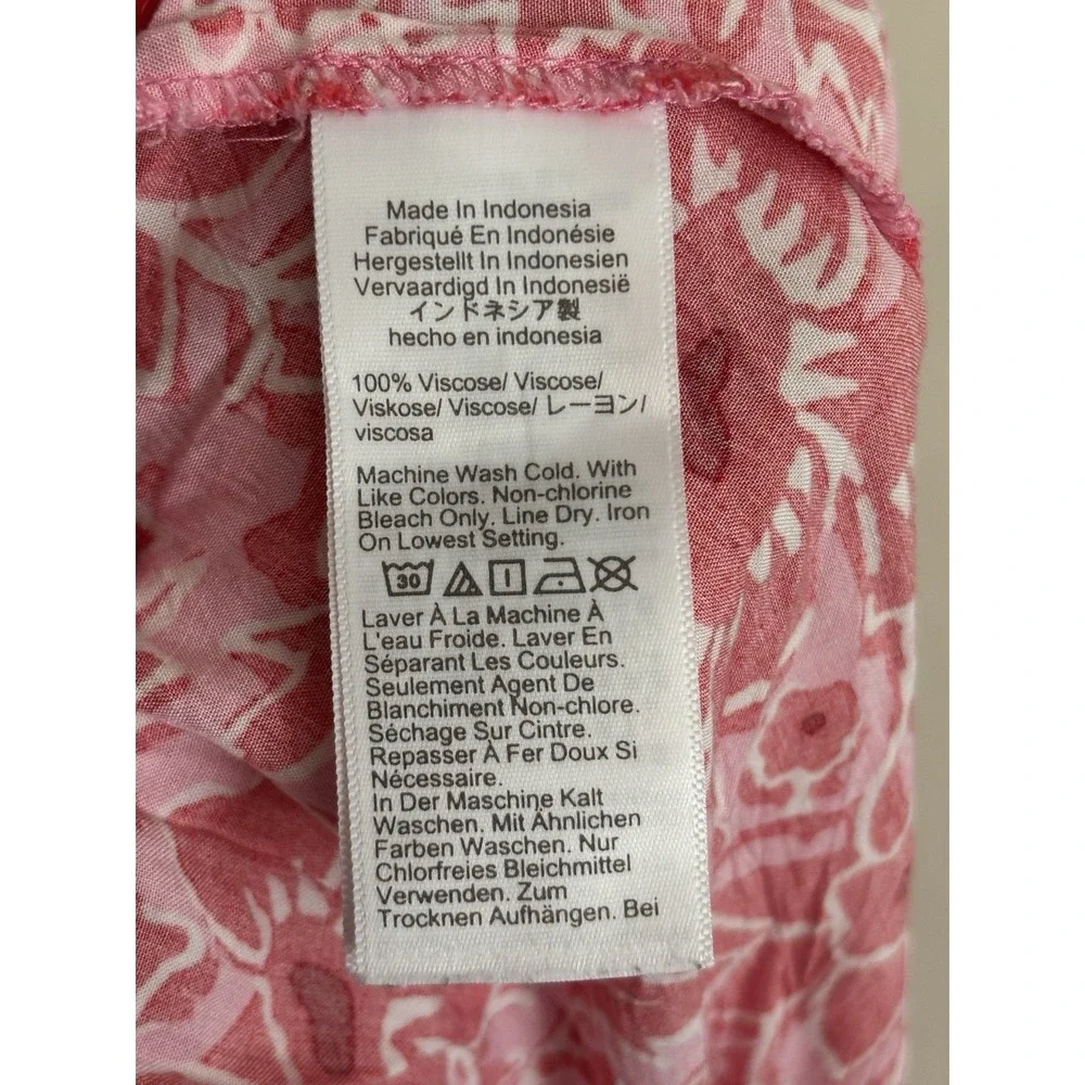 J Crew Bright Tropical Pink Midi Skirt Faux Wrap Coastal Beach Medium‎ *FLAW